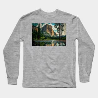 Mosaic Yosemite National Park Landscape | Half Dome | El Capitan Long Sleeve T-Shirt